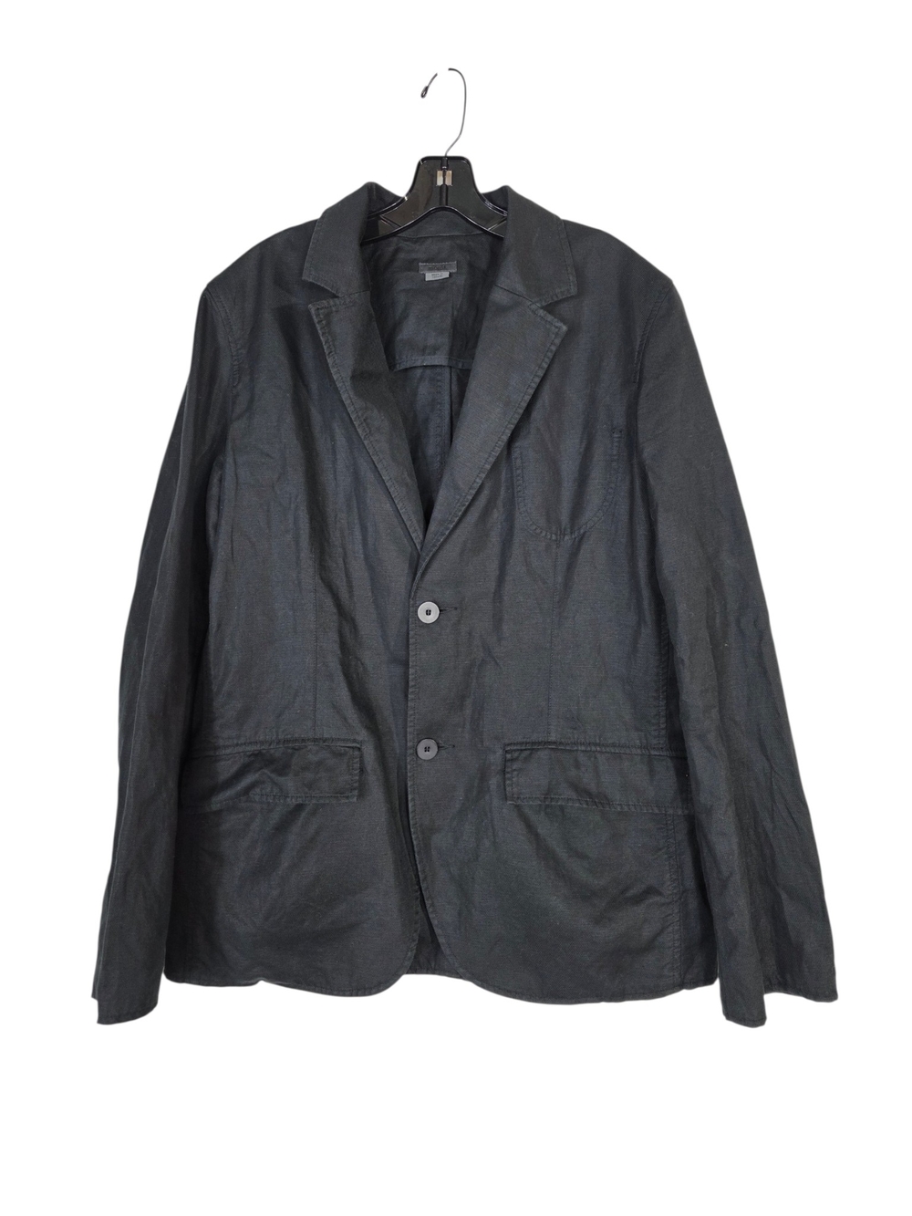 M0851 Classic Linen Blend Men's Black Two-Button Blazer - Classic Sport Coat